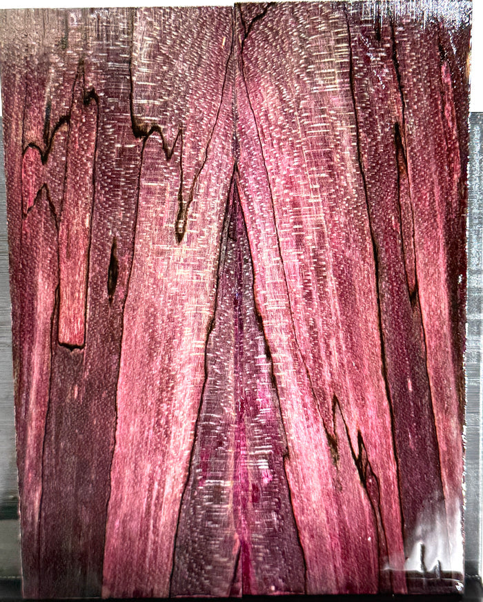 KS-076: Knife Scales - Red Dyed Stabilized Quartersawn Spalted Sycamore