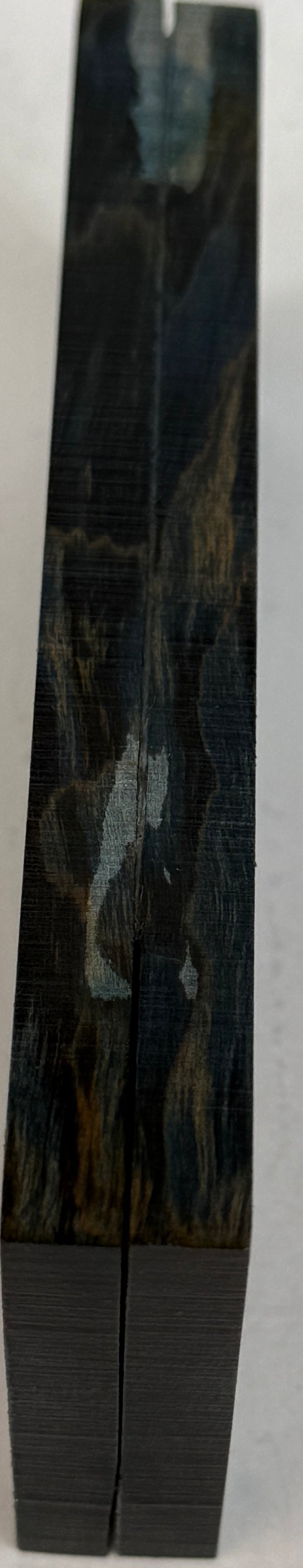 KS-079: Knife Scales - Blue Dyed Stabilized Curly Maple Quartersawn