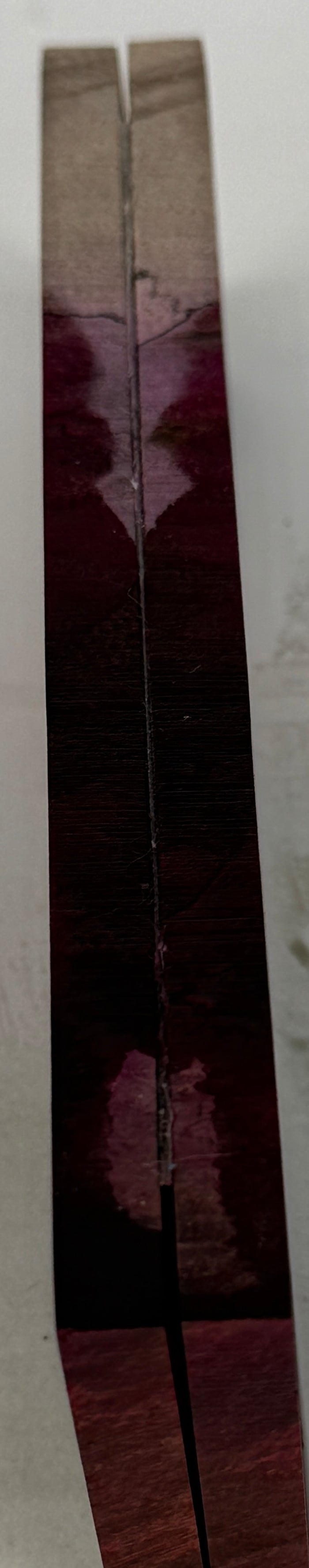 KS-086: Knife Scales - Red Dyed Stabilized Spalted Cross Cut Maple