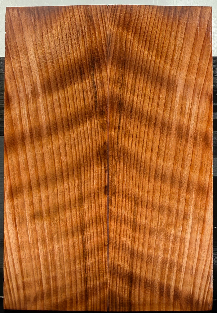 KS-090: Knife Scales - Natural Stabilized Curly Redwood