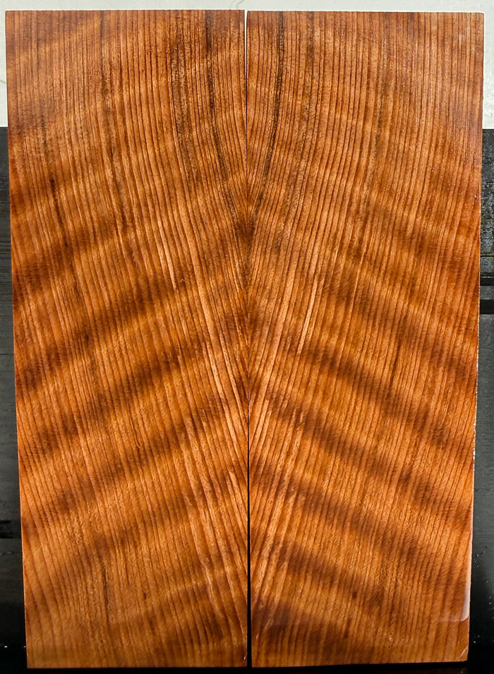 KS-091: Knife Scales - Natural Stabilized Curly Redwood