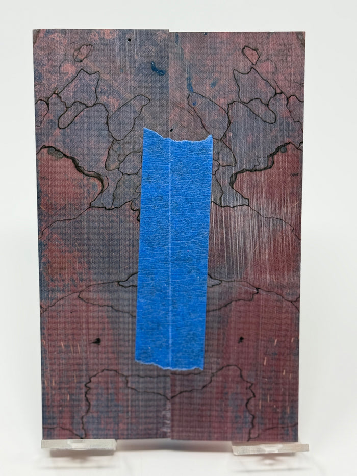 KS-093: Knife Scales - Blue Pink Dyed Stabilized Spalted Maple
