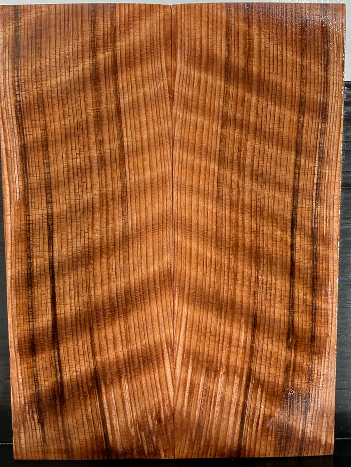 KS-095: Knife Scales - Natural Stabilized Curly Redwood
