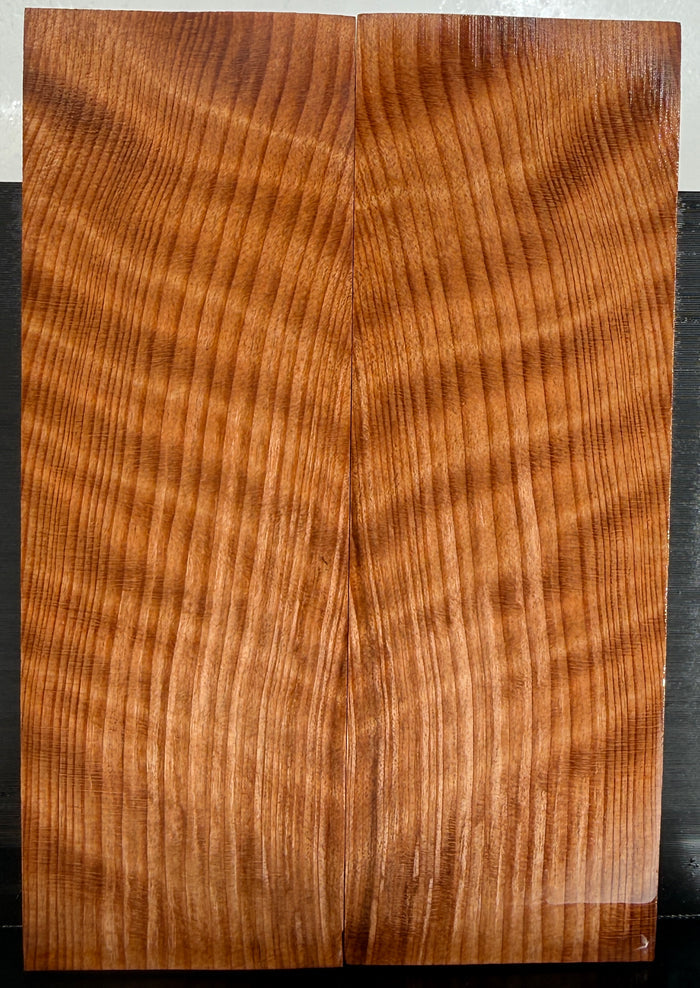 KS-096: Knife Scales - Natural Stabilized Curly Redwood