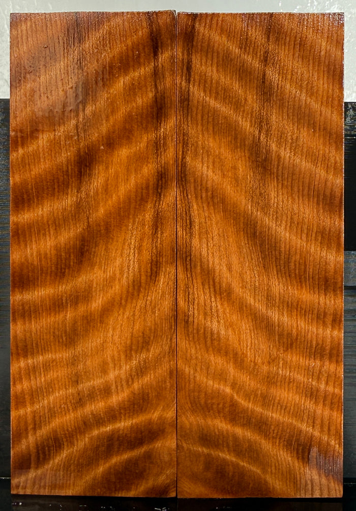 KS-098: Knife Scales - Natural Stabilized Curly Redwood