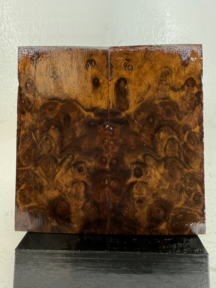 KS-102: Knife Scales - Natural Stabilized Claro Walnut Burl