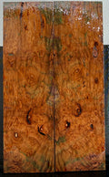 KS-107: Knife Scales - Natural Blue Dyed Stabilized Maple Burl