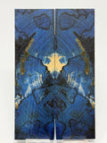 KS-112: Knife Scales - Blue Dyed Stabilized Cross Cut Spalted Maple