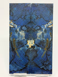 KS-115: Knife Scales - Blue Dyed Stabilized Cross Cut Spalted Maple