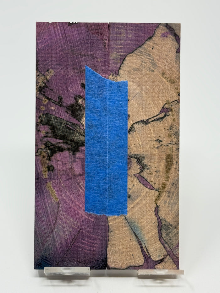 KS-117: Knife Scales - Pink Dyed Stabilized Cross Cut Spalted Maple