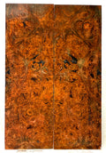 KS-119: Knife Scales - Orange Dyed Stabilized Maple Burl