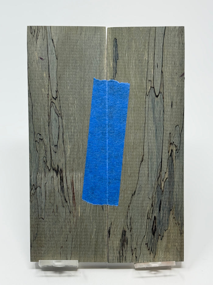 KS-123: Knife Scales - Green Black Dyed Stabilized Spalted Sycamore