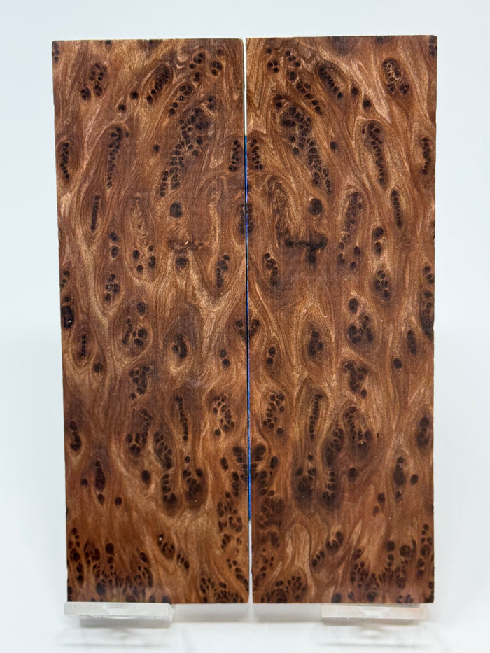 KS-124: Knife Scales - Natural Stabilized Redwood Lace Burl