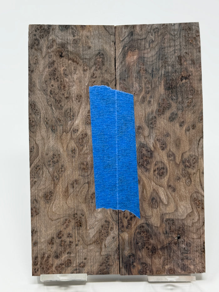 KS-125: Knife Scales - Natural Stabilized Redwood Lace Burl