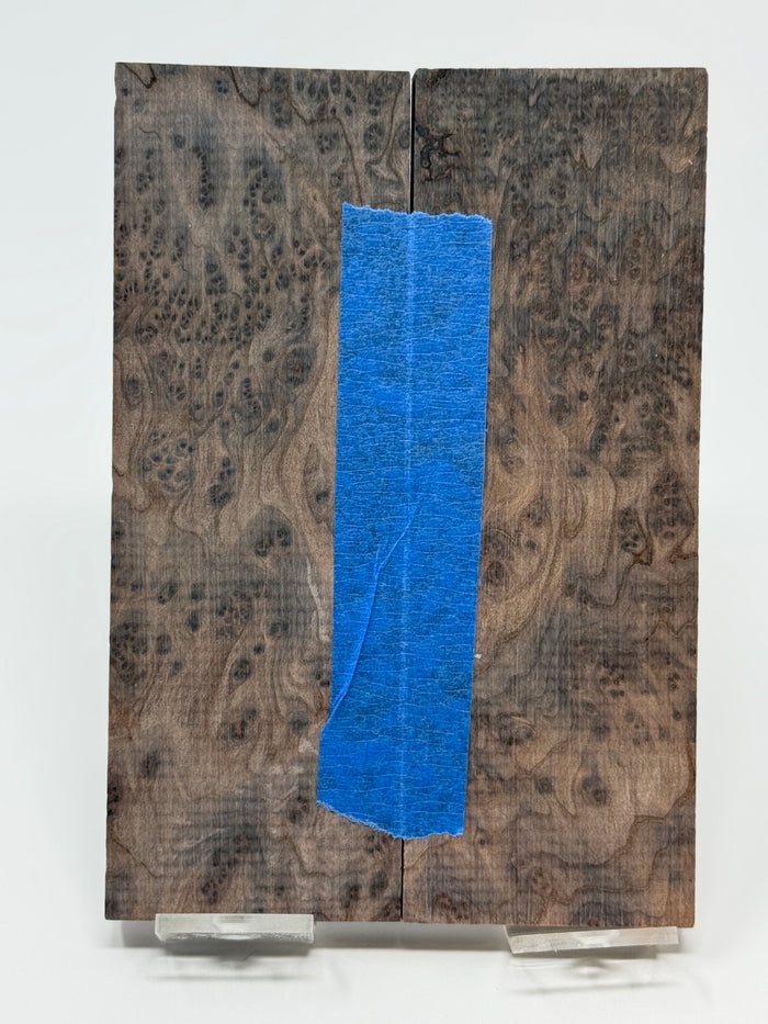 KS-128: Knife Scales - Natural Stabilized Redwood Lace Burl