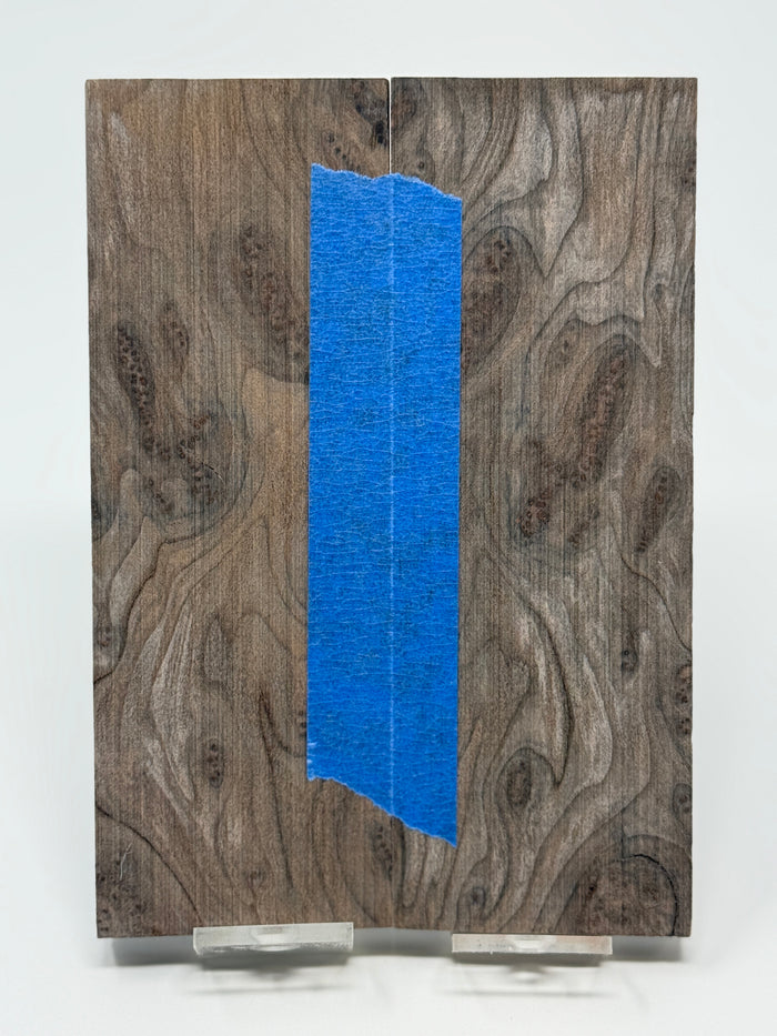 KS-130: Knife Scales - Natural Stabilized Redwood Lace Burl