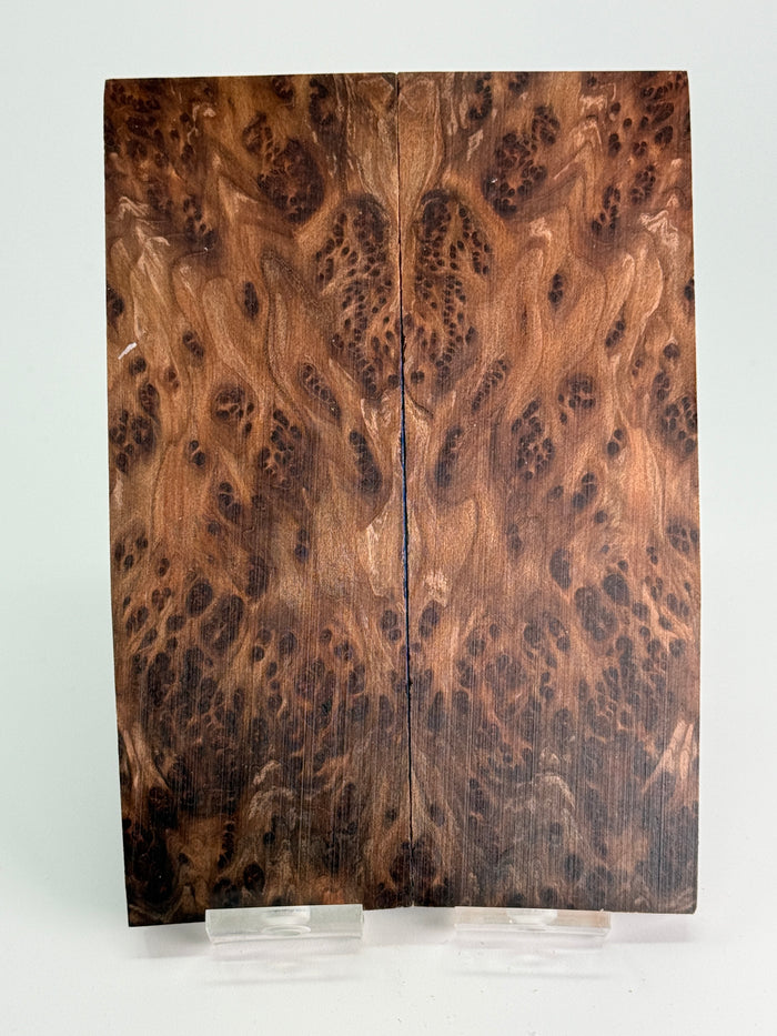 KS-135: Knife Scales - Natural Stabilized Redwood Lace Burl