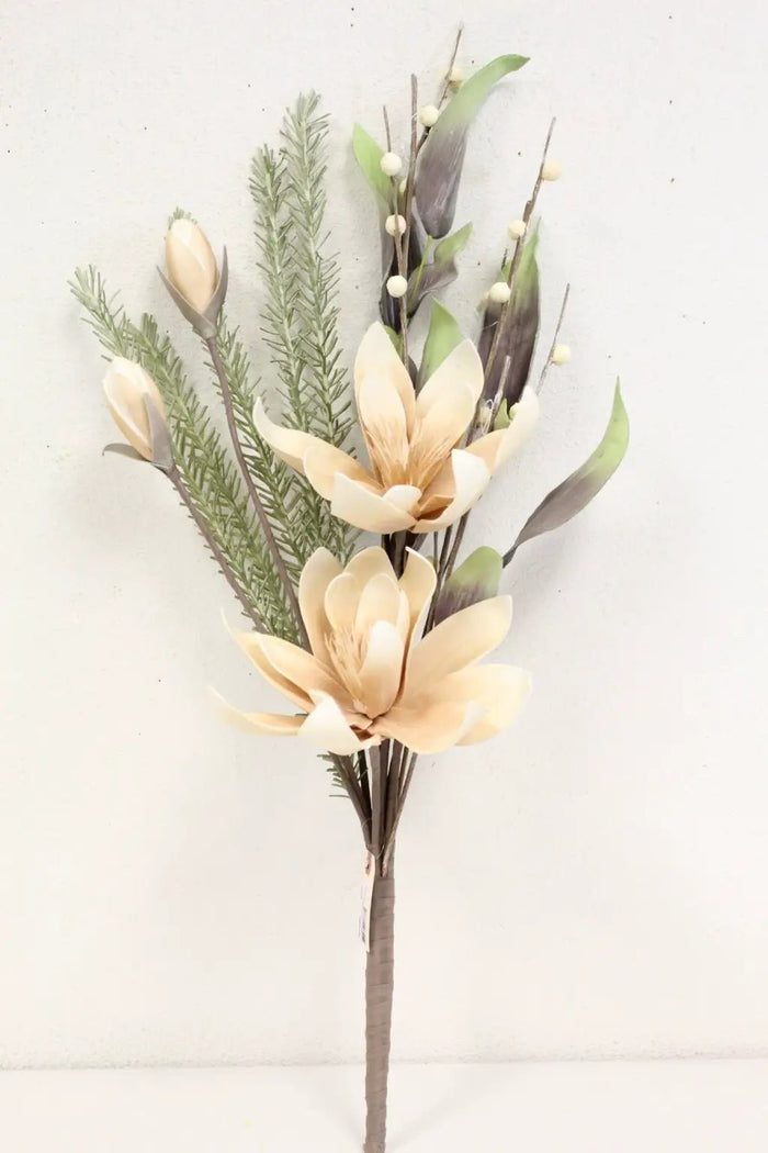 Supreme Large Flower Foam Bundle Beige - Artificial Flowering Plants Silk
