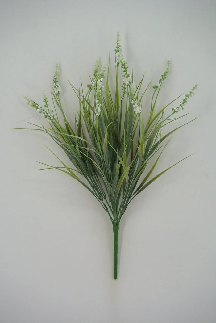 Golden Bell Lavender Bush Cream 20" - Artificial Non-Flowering Plants Silk
