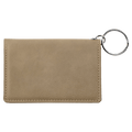 4.25" x 3" Light Brown Leatherette Keychain ID Holder