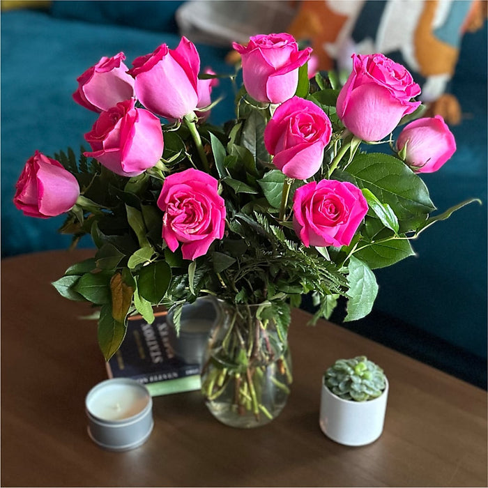 Long Stem Pink Rose Bouquet – PANDA FLOWERS CANADA INC, Calgary AB