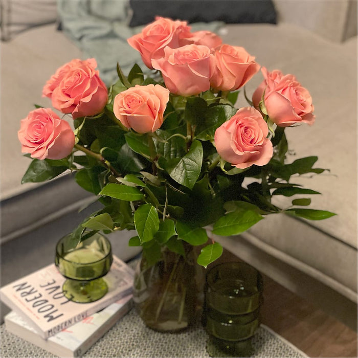 Long Stem Pink Rose Bouquet – PANDA FLOWERS CANADA INC, Calgary AB