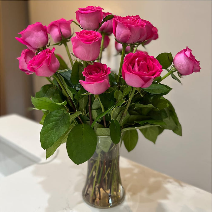 Long Stem Pink Rose Bouquet – PANDA FLOWERS CANADA INC, Calgary AB