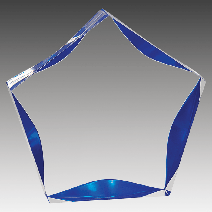 5" Clear/Blue Luminary Star Acrylic
