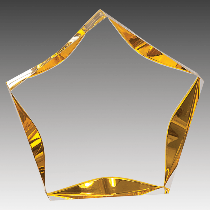5" Clear/Gold Luminary Star Acrylic