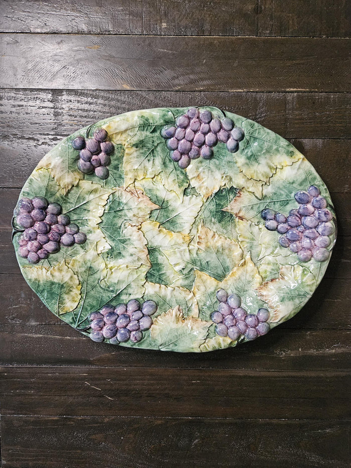 Majolica - Intrada, Made in Italy - Platter - Leaves and Grapes