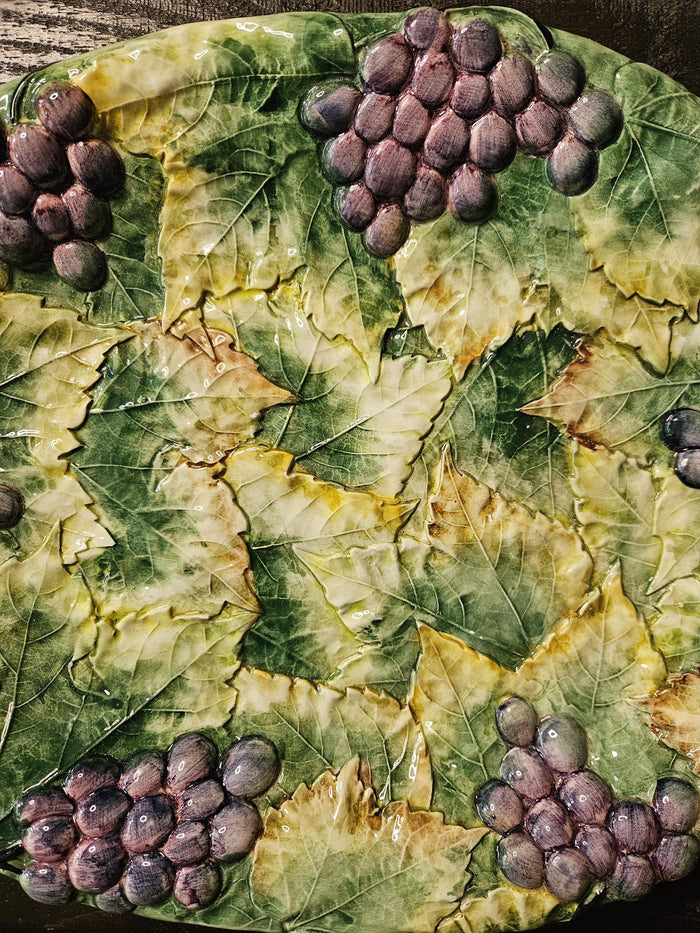 Majolica - Intrada, Made in Italy - Platter - Leaves and Grapes