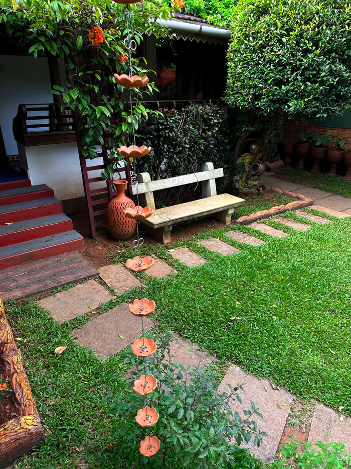 Mazha Thooku /Handmade Terracotta Rainwater Chain