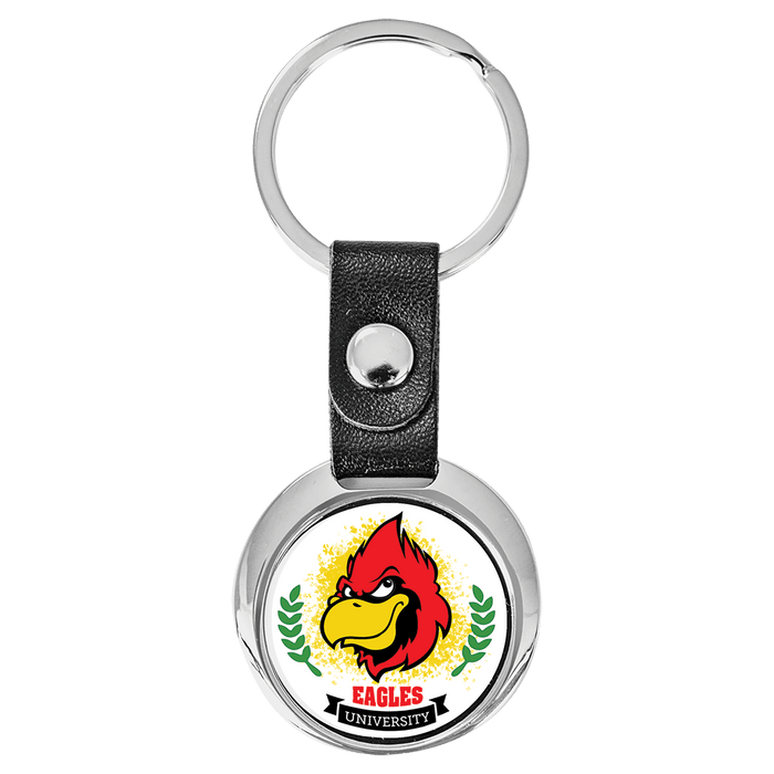 3.4" x 1.4" Round Sublimatable Keychain with White Insert