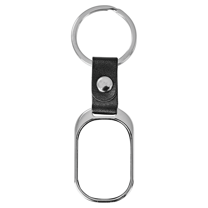 3.6" x 1.4" Oval Sublimatable Keychain with White Insert