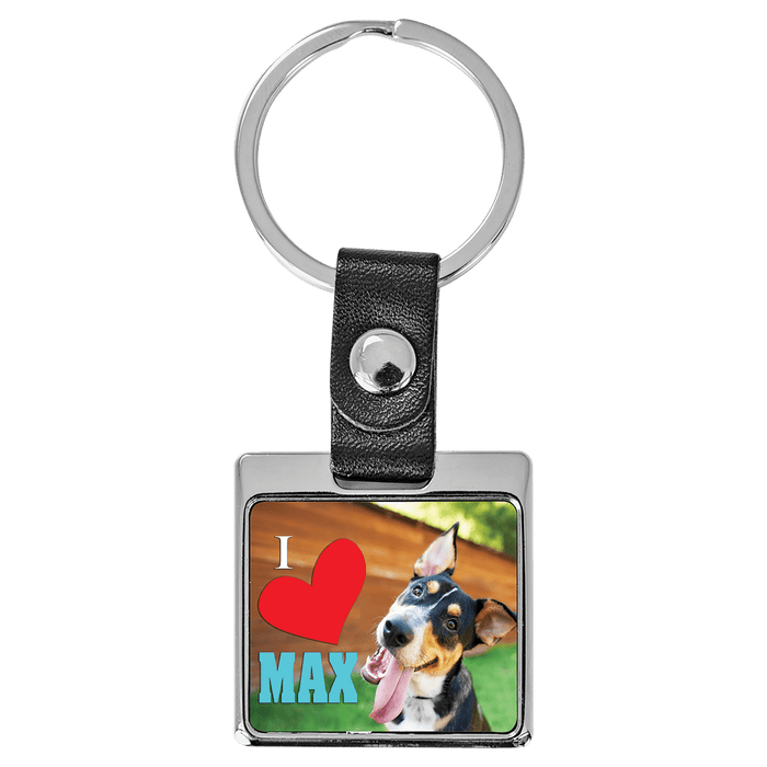 3.75" x 1.4" Square Sublimatable Keychain with White Insert
