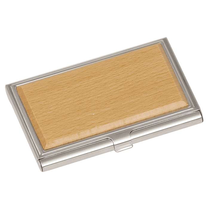 3.75" x 2.5" Metal/Wood Business Card Holder