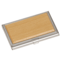 3.75" x 2.5" Metal/Wood Business Card Holder