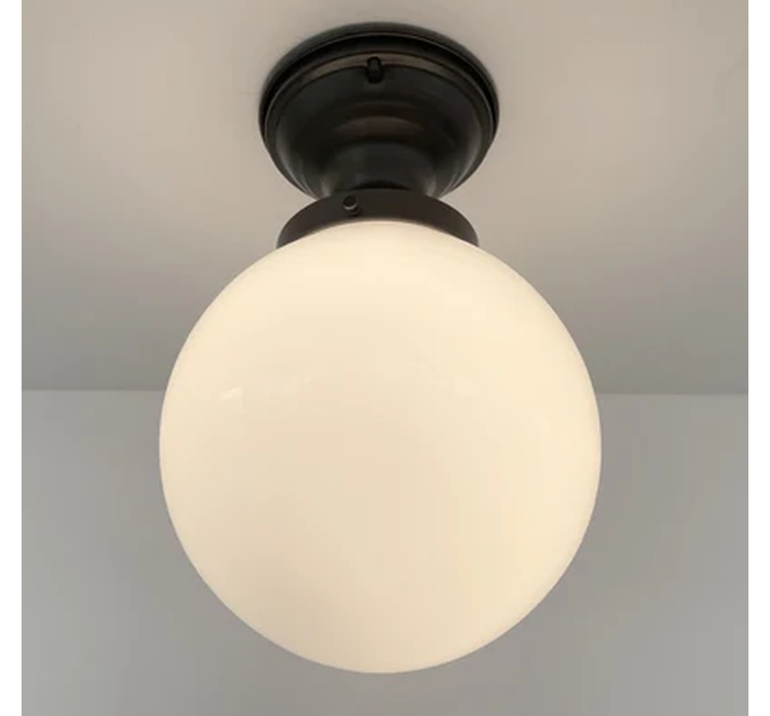 Milk Glass Globe Ceiling Light | 8" - The Lamp Goods