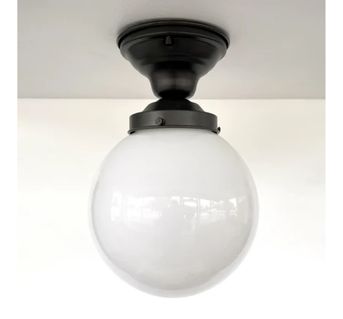 Milk Glass Globe Ceiling Light | 8" - The Lamp Goods