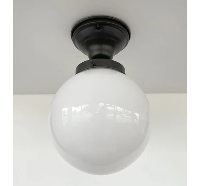 Milk Glass Globe Ceiling Light | 8" - The Lamp Goods