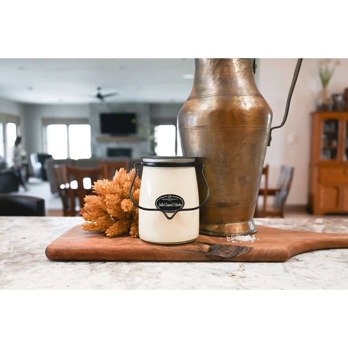 Milkhouse Candles 22 oz. Butter Jar-Salted Caramel Pistachio