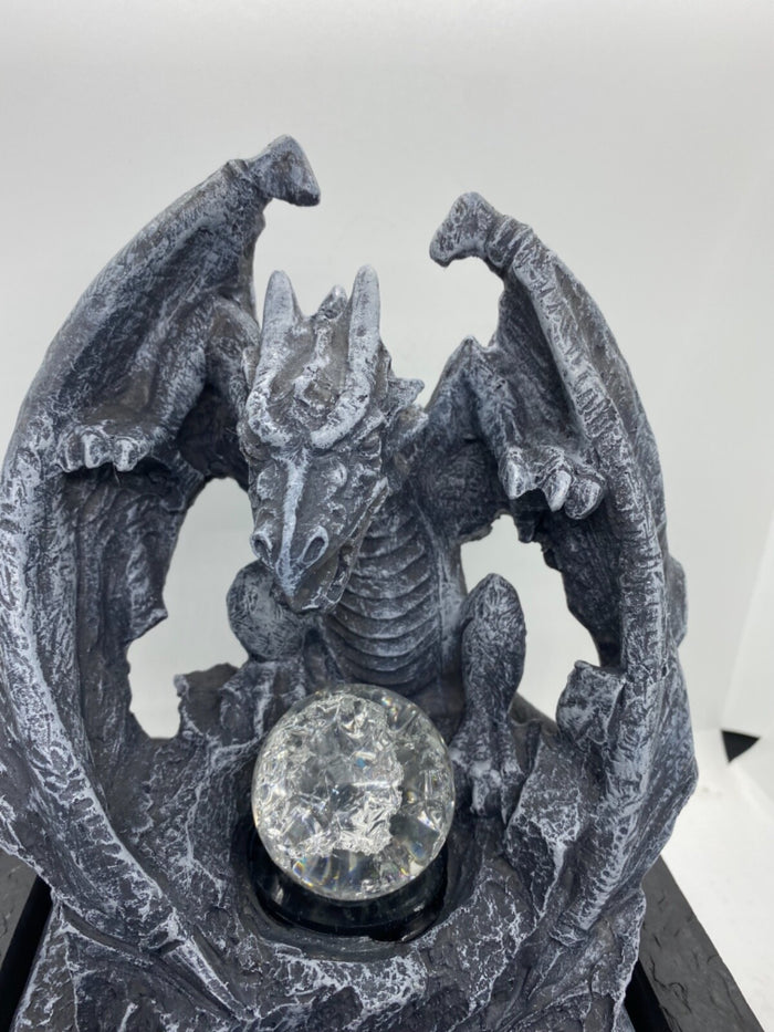 MYSTICAL DRAGON WATER FEATURE FOUNTAIN INDOOR OUTDOOR BENCH TOP HOME DECOR