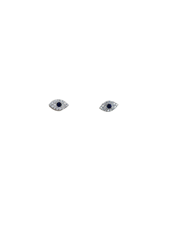Navy Eye Marquise Stud Earrings