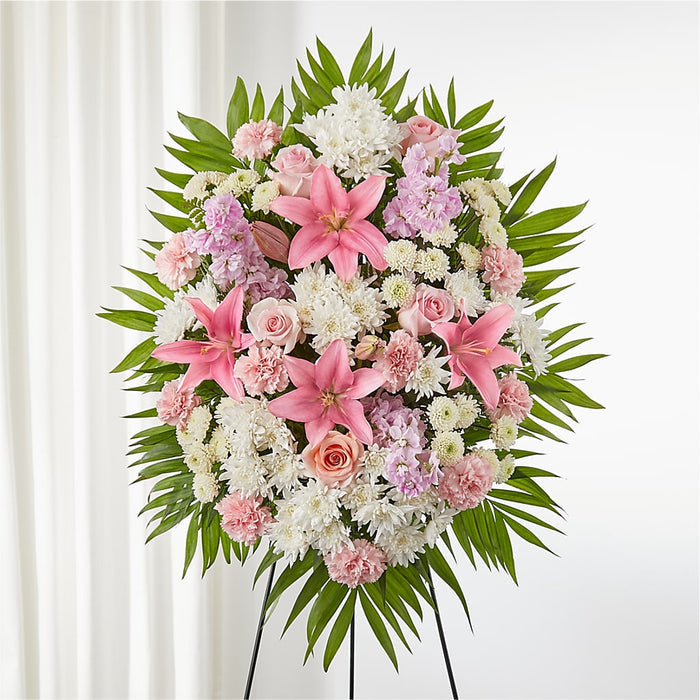 Offering Solace Standing Spray – PANDA FLOWERS CANADA INC, Calgary AB
