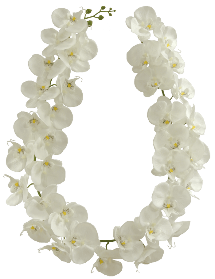 Golden Bell Orchid Garland White 52" - Garlands Silk