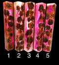 PBBrick-003: Clear Pink Mini Pine Cones Hybrid Pen Blank Diamond Painting Alumilite Resin Casting