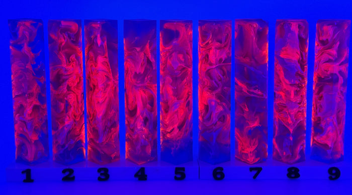 PBBrick-006: Dragonfruit Dreams Purple Pink White Swirls Pen Blank Diamond Painting Alumilite Resin Casting
