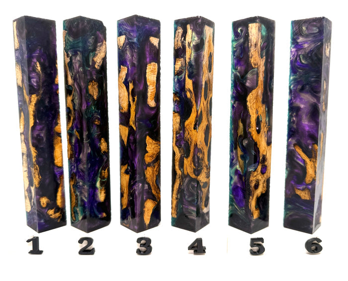 PBBrick-007: Purple Green Cholla Cactus Hybrid Pen Blank Diamond Painting Alumilite Resin Casting