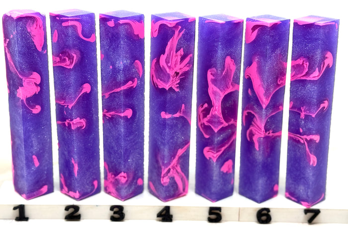 PBBrick-019: Lavender Stardust Wave Frosted Purple Pink Pen Blank Diamond Painting Alumilite Resin Casting
