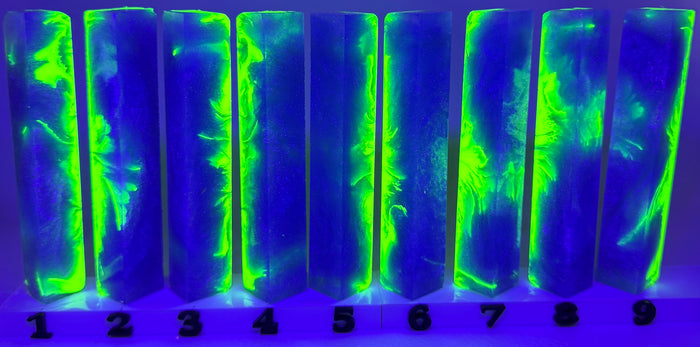 PBBrick-032: Plasma Purple Storm Purple White with Yellow Swirls Pen Blank Diamond Painting Alumilite Resin Casting